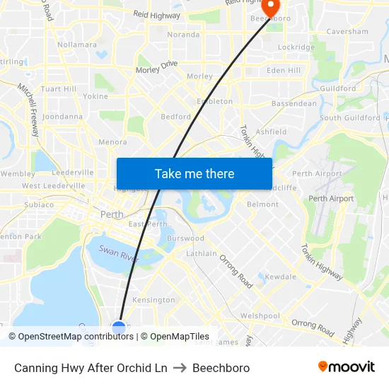 Canning Hwy After Orchid Ln to Beechboro map