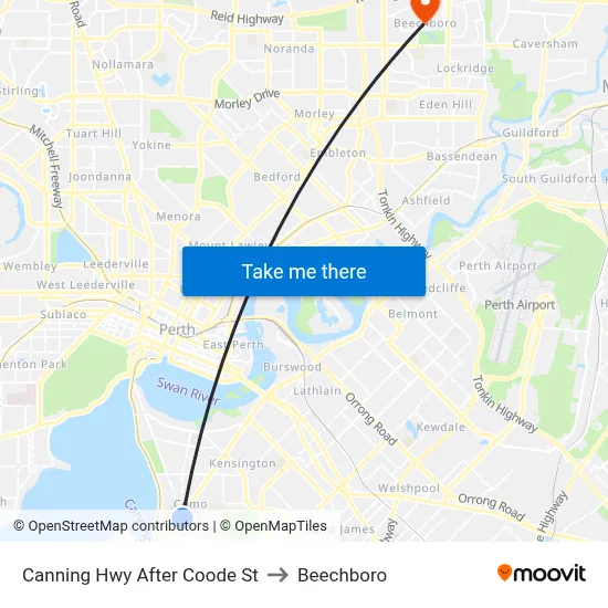 Canning Hwy After Coode St to Beechboro map