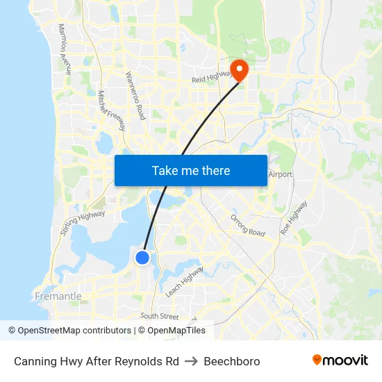 Canning Hwy After Reynolds Rd to Beechboro map