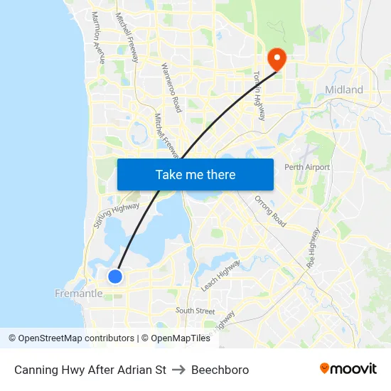 Canning Hwy After Adrian St to Beechboro map