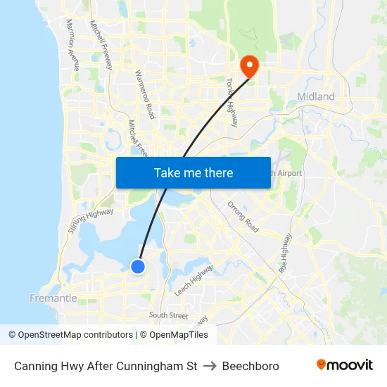 Canning Hwy After Cunningham St to Beechboro map