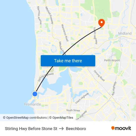 Stirling Hwy Before Stone St to Beechboro map