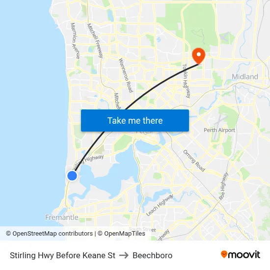 Stirling Hwy Before Keane St to Beechboro map
