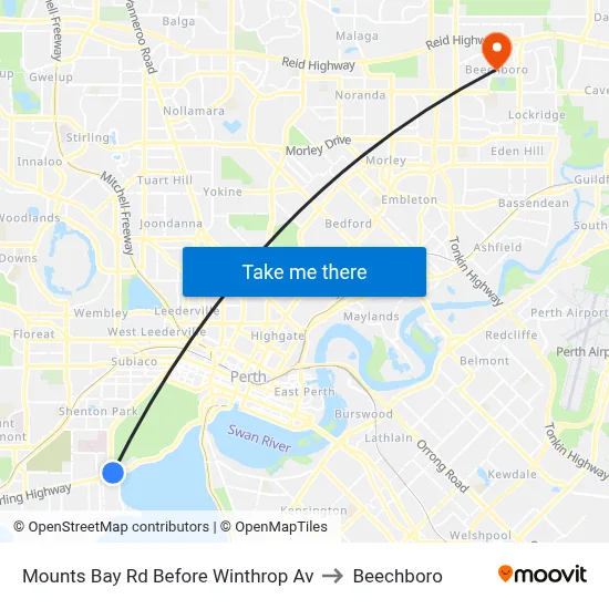 Mounts Bay Rd Before Winthrop Av to Beechboro map