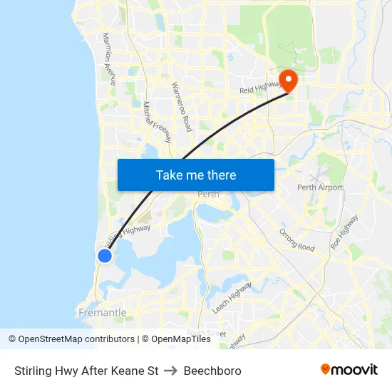Stirling Hwy After Keane St to Beechboro map