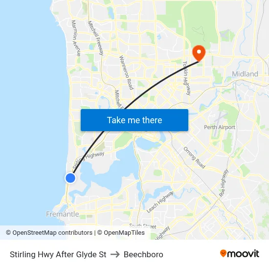 Stirling Hwy After Glyde St to Beechboro map