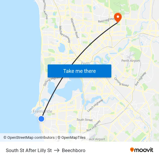 South St After Lilly St to Beechboro map