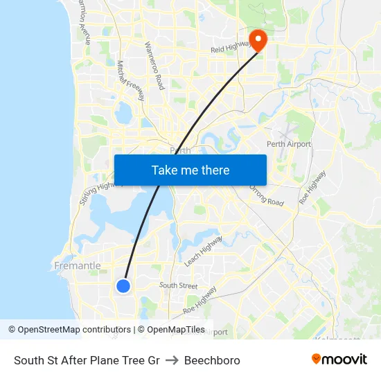 South St After Plane Tree Gr to Beechboro map