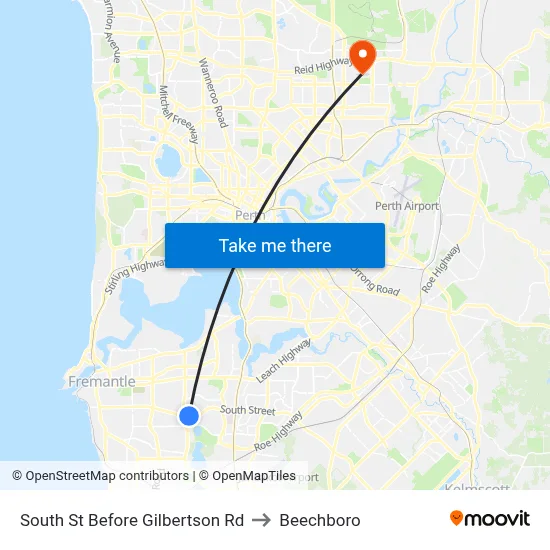 South St Before Gilbertson Rd to Beechboro map