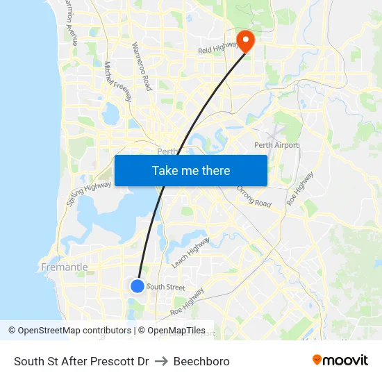 South St After Prescott Dr to Beechboro map