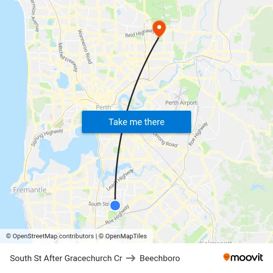 South St After Gracechurch Cr to Beechboro map
