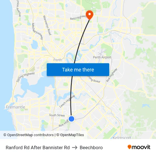 Ranford Rd After Bannister Rd to Beechboro map