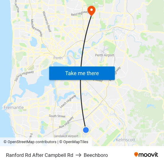 Ranford Rd After Campbell Rd to Beechboro map