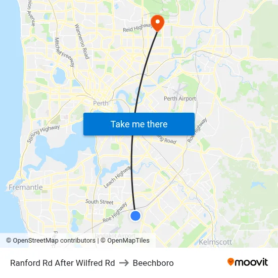 Ranford Rd After Wilfred Rd to Beechboro map