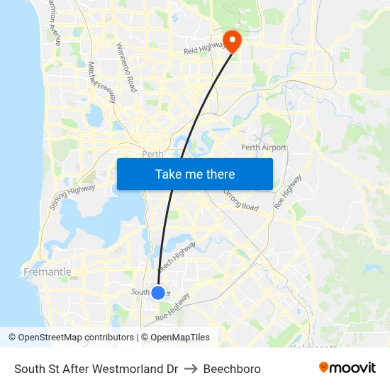 South St After Westmorland Dr to Beechboro map