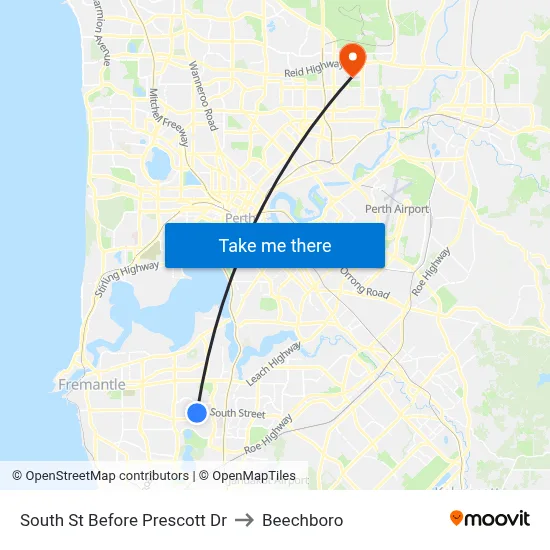 South St Before Prescott Dr to Beechboro map