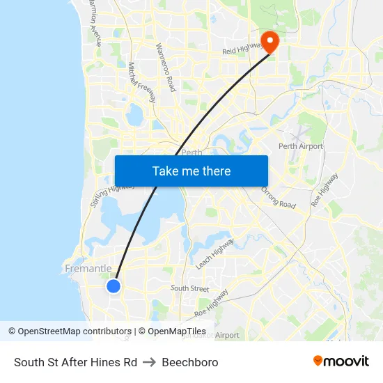South St After Hines Rd to Beechboro map