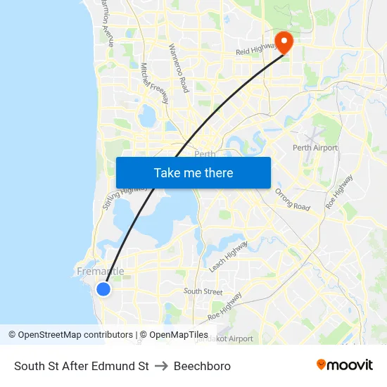 South St After Edmund St to Beechboro map