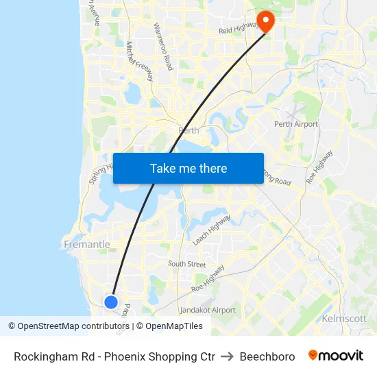 Rockingham Rd - Phoenix Shopping Ctr to Beechboro map