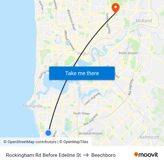 Rockingham Rd Before Edeline St to Beechboro map