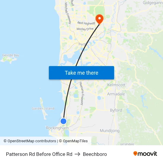 Patterson Rd Before Office Rd to Beechboro map