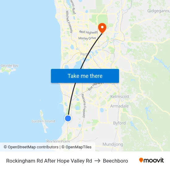 Rockingham Rd After Hope Valley Rd to Beechboro map