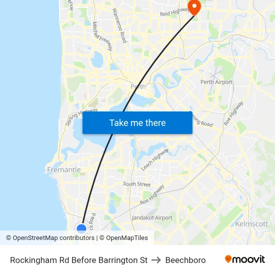 Rockingham Rd Before Barrington St to Beechboro map