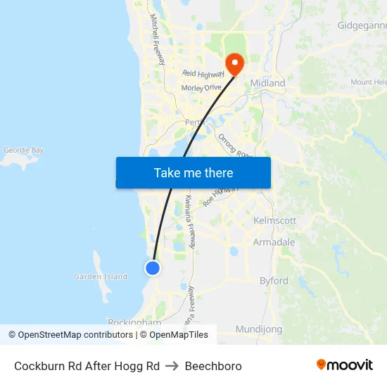 Cockburn Rd After Hogg Rd to Beechboro map