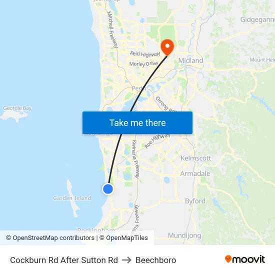 Cockburn Rd After Sutton Rd to Beechboro map