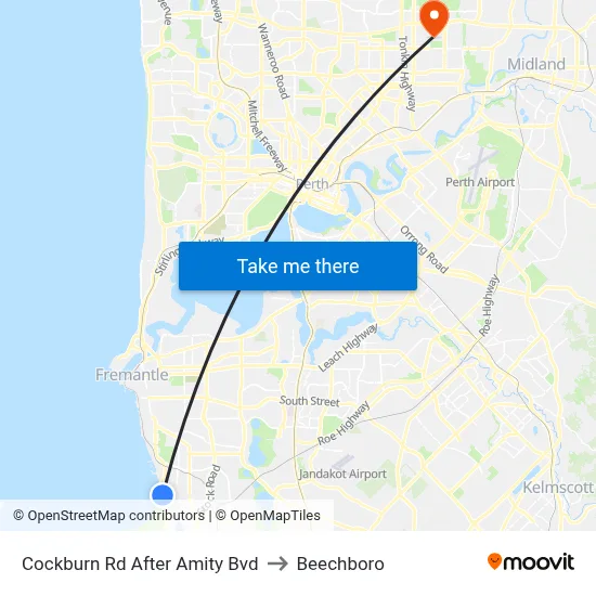 Cockburn Rd After Amity Bvd to Beechboro map
