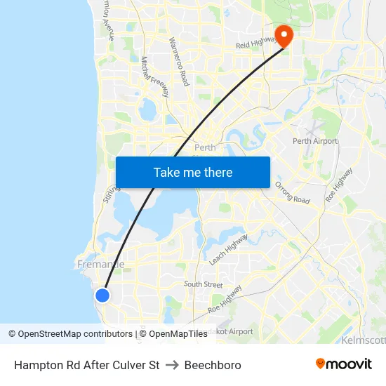Hampton Rd After Culver St to Beechboro map