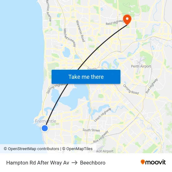 Hampton Rd After Wray Av to Beechboro map