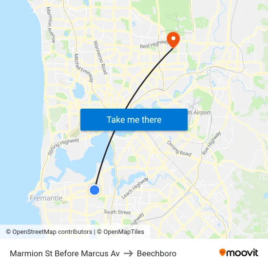 Marmion St Before Marcus Av to Beechboro map