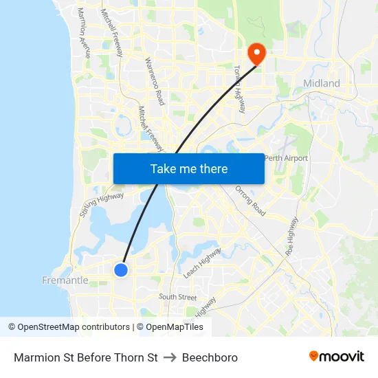 Marmion St Before Thorn St to Beechboro map