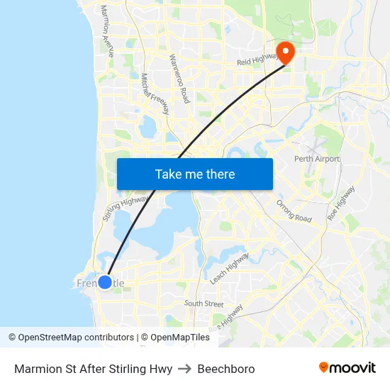 Marmion St After Stirling Hwy to Beechboro map
