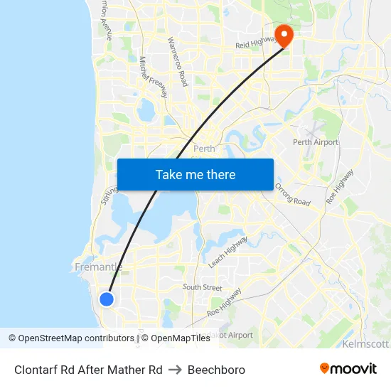 Clontarf Rd After Mather Rd to Beechboro map