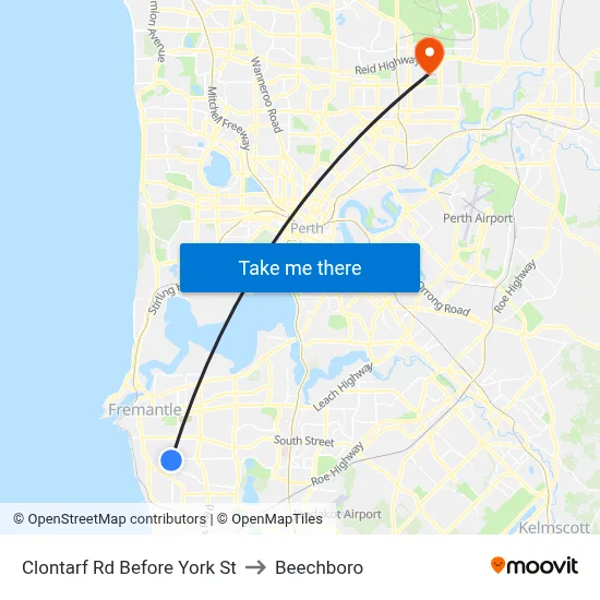 Clontarf Rd Before York St to Beechboro map