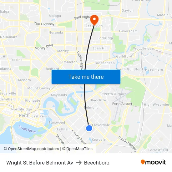 Wright St Before Belmont Av to Beechboro map