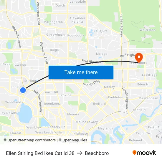 Ellen Stirling Bvd Ikea Cat Id 38 to Beechboro map