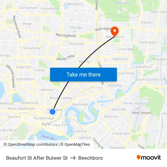 Beaufort St After Bulwer St to Beechboro map