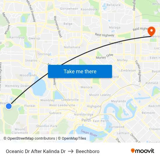 Oceanic Dr After Kalinda Dr to Beechboro map