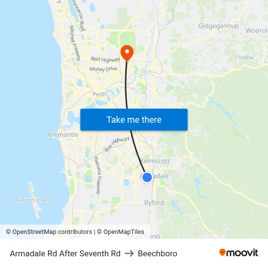 Armadale Rd After Seventh Rd to Beechboro map