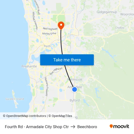 Fourth Rd - Armadale City Shop Ctr to Beechboro map