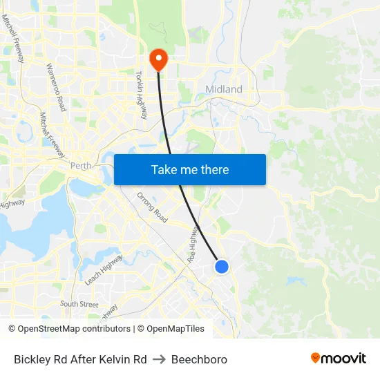 Bickley Rd After Kelvin Rd to Beechboro map