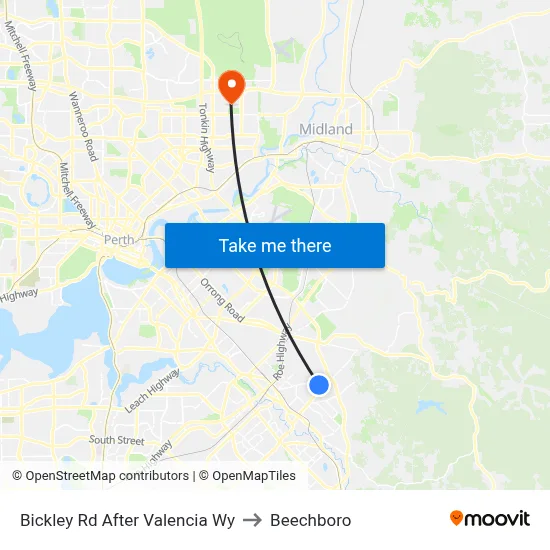 Bickley Rd After Valencia Wy to Beechboro map