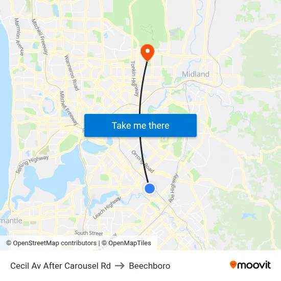 Cecil Av After Carousel Rd to Beechboro map
