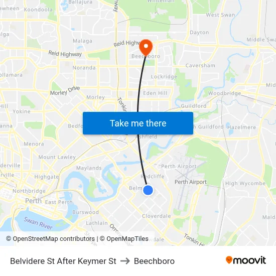 Belvidere St After Keymer St to Beechboro map