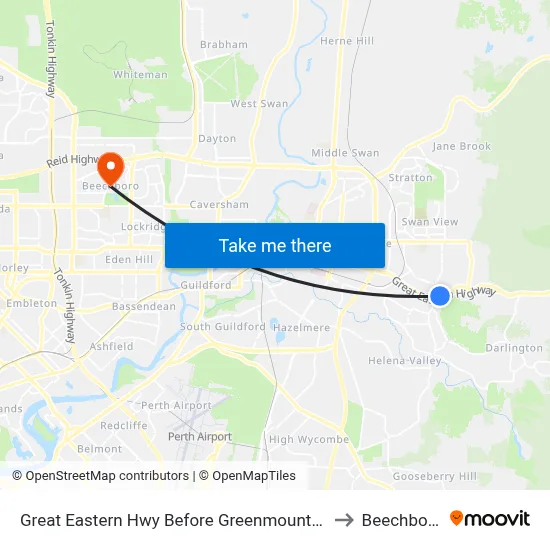 Great Eastern Hwy Before Greenmount Ri to Beechboro map