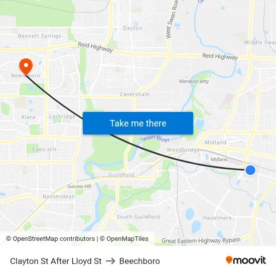 Clayton St After Lloyd St to Beechboro map