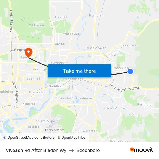 Viveash Rd After Bladon Wy to Beechboro map